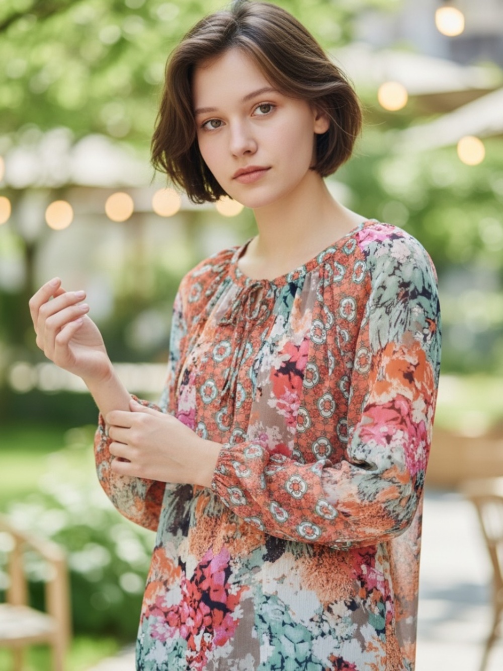 Anthropologie Fig And Flower Boho Floral Paisley Blouse size small